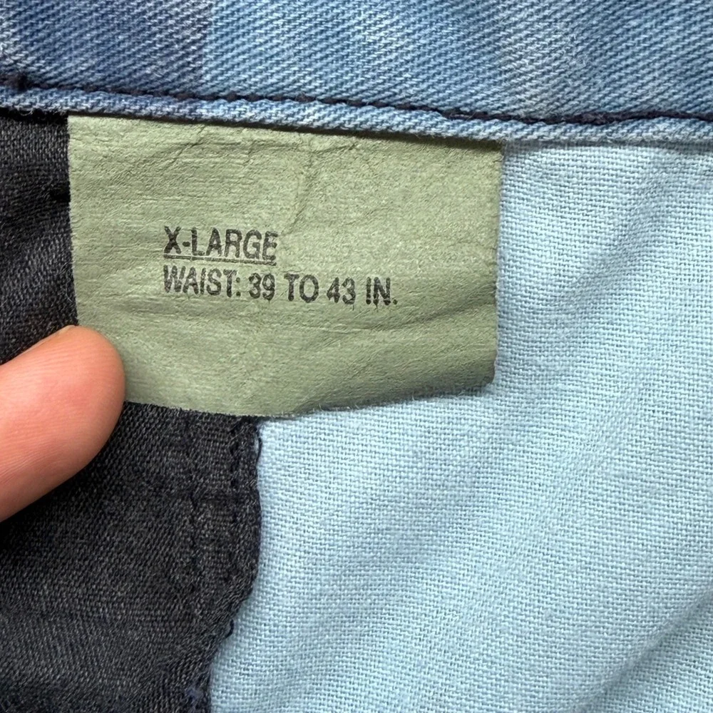 Vintage Blue Camo Cargo Shorts Mens XL Blue Camouflage Combat Military Y2K 2000s
